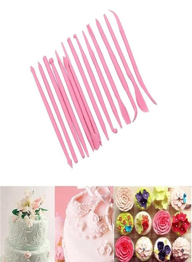 53 Arts 53ARTS Plastic Sculpture Tools 12 Pcs Mini Sculpting Fondant Flower Model Carving Group Soft Pottery Clay Shaping Pen (Color : Pink) - Image 2
